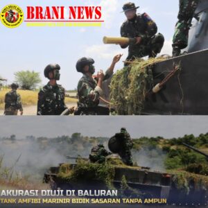 Intai Amfibi Marinir 2 Tempur Gunakan Tank Lapis Baja di Baluran
